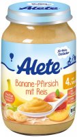 Alete BIO Příkrm banán + broskev + rýže 4m+ 190 g
