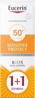 Eucerin SUN Sensitive Protect Kids SPF50+ dětské mléko na opalování 2x150 ml 1+1 ZDARMA