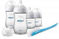 Philips Avent Startovací sada Natural 4 x láhev + kartáč + šidítko Transparentní