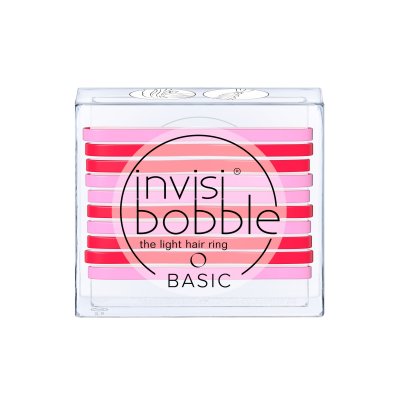 Invisibobble BASIC gumička do vlasů Jelly Twist - červená a růžová 10 ks