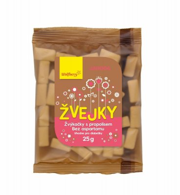 Wolfberry Žvejky s propolisem jahoda 25 g