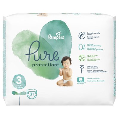 Pampers Pure Protection vel. 3 dětské plenky 31 ks