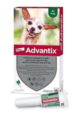 Advantix pro psy do 4 kg spot-on 4x0,4 ml