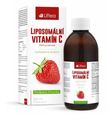 Liftea Liposomální vitamín C příchuť jahoda 250 ml