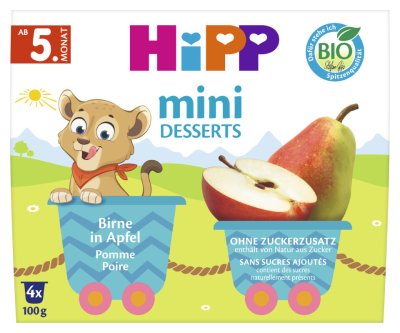 HiPP 100% OVOCE BIO Jablka s hruškami 4x100g C-100