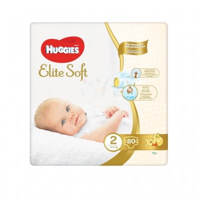 Huggies Elite Soft 2 4-6 kg dětské pleny 80 ks