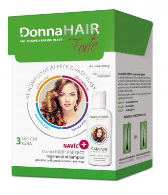 Donna Hair FORTE 3 měsíční kúra 90 tobolek + šampon 100 ml