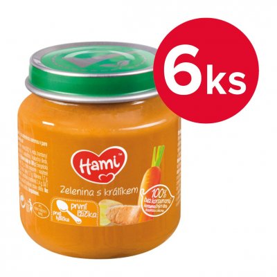NUTRICIA Hami Zelenina s králikem 6 x 125 g