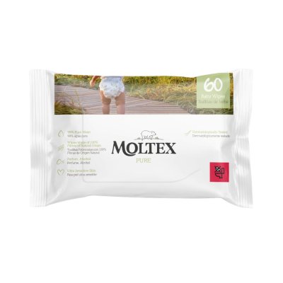 MOLTEX Pure & Nature EKO vlhčené ubrousky na bázi vody 60 ks