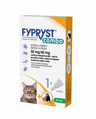 Fypryst Combo spot-on pro kočky a fretky 50 mg/60 mg roztok pro nakapání na kůži 1x0,5 ml