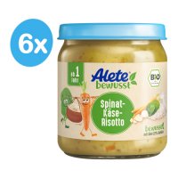 Alete BIO Příkrm sýrové rizoto se špenátem 12m+ 6x250 g