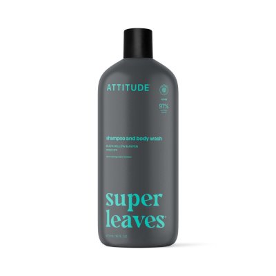 ATTITUDE Super leaves Přírodní pánský šampón & tělové mýdlo (2v1) s detoxikačním účinkem - proti lupům 473ml