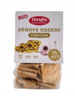 Biopekárna Zemanka Špaldové bio krekry s dýňovým semínkem a česnekem 100g Biopekárna Zemanka Špaldové bio krekry s dýňovým semínkem a česnekem 100g