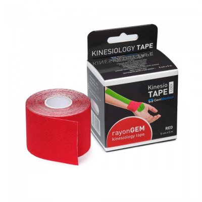 GemMedical Kinesiology Tape hedvábný červená 5cm x 5m