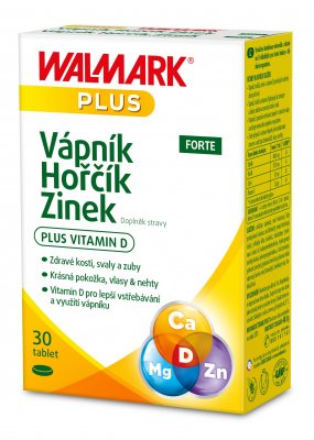 Walmark Vápník Hořčík Zinek FORTE 30 tablet