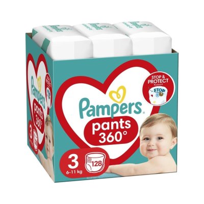 Pampers Pants vel. 3 Mega Pack 6-11 kg plenkové kalhotky 128 ks