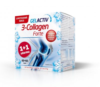 Gelactiv 3-Collagen Forte 60+60 kapslí dárkové balení 2019