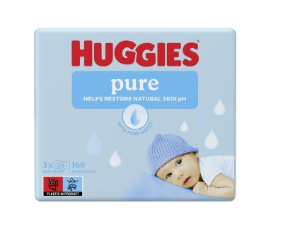 Huggies Pure Triplo vlhčené ubrousky 3x56 ks
