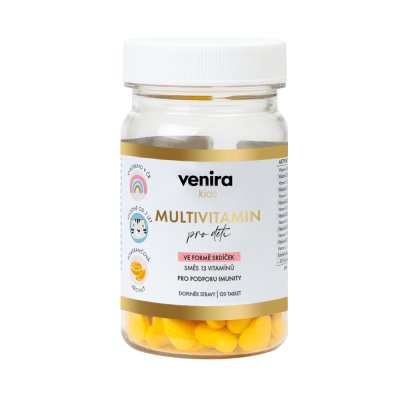 Venira kids Multivitamin pro děti ve formě kostiček pomeranč 120 tablet
