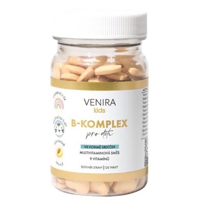 Venira kids B-komplex pro děti ve formě kostiček meruňka 120 tablet