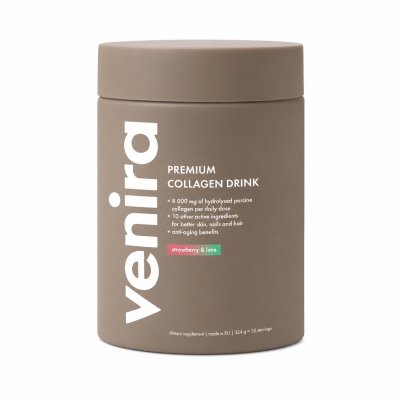 Venira Kolagenový drink Premium jahoda a limetka 324 g