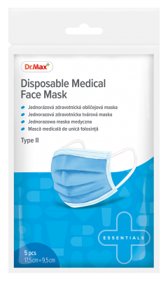 Dr.Max Jednorázová zdravotnická obličejová maska 5 ks Dr.Max Jednorázová zdravotnická obličejová maska 5 ks