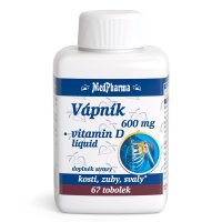 Medpharma Vápník 600 mg + Vitamín D liquid 67 tobolek