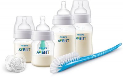 Philips Avent Anti-colic Novorozenecká startovací sada 4 láhve + kartáč + šidítko