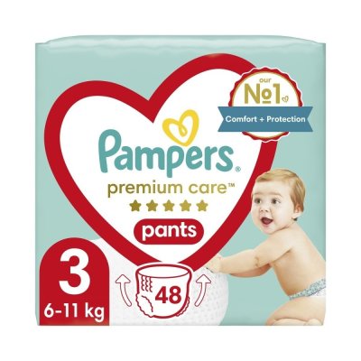 PAMPERS Premium Care Pants 3 MIDI 6-11 kg 48 ks