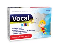 Vocal Vocal Kids měkké pastilky s příchutí Jahody doplněk stravy při potížích s hlasem příchuť strawberry 24 ks