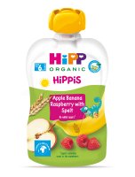 HiPP BIO Hippies Jablko Banán Maliny Celozrnné obiloviny 100 g