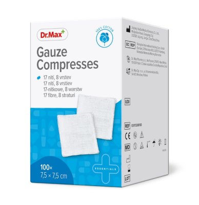 Dr. Max Gauze Compresses 7,5x7,5 cm 100 ks