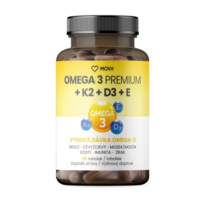 MOVit Omega 3 Premium+K2+D3+E,90tob.