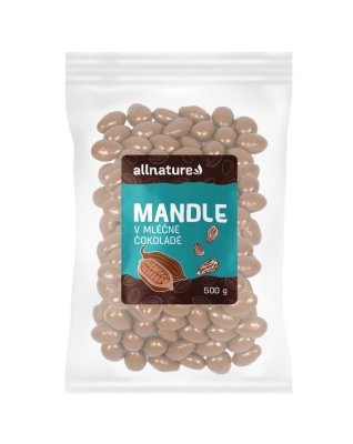 Allnature Mandle v mléčné čokoládě 500g