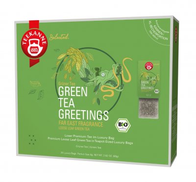 Teekanne BIO Selected. Green Tea Greetings Luxury Bag 20 x 4 g