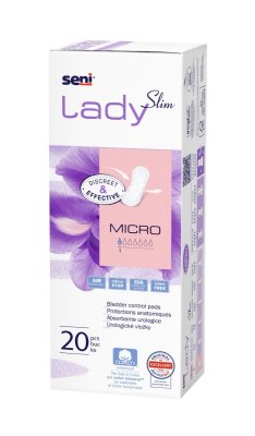 SENI LADY SLIM MICRO inkontinenční vložky pro ženy, 20 ks, 7,2 x 16,7cm