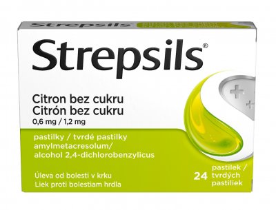 Strepsils citron bez cukru 0.6mg/1.2mg 24 pastilek