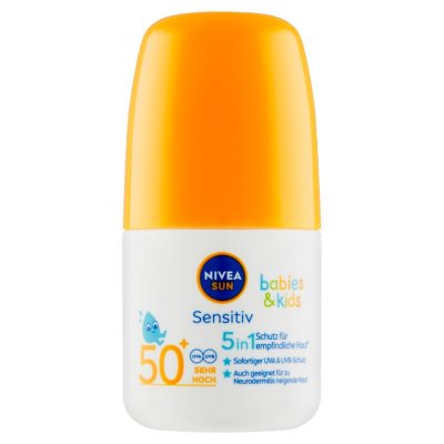 Nivea SUN Dětské mléko na opalování Sensitive OF50+ roll-on 50 ml