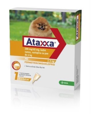 Ataxxa pro psy do 4kg spot-on 1x0.4ml