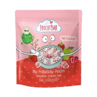 FruchtBar BIO Cereálie srdíčka s jahodami, hroznovým vínem a jablkem 125 g