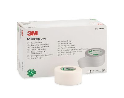3M Micropore Papírová chirurgická páska 2,5 cm x 9,1 m 12 ks bílá