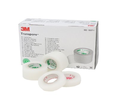 3M Transpore 2,5 cm x 9,1m transparentní chirurgická páska 12 ks