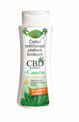 Bione Cosmetics Čistící odličovací pleťové tonikum CBD Kanabidiol 255 ml