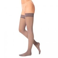 MAXIS RELAX PREMIUM Stehenní kompresní punčochy s krajkou vel. XL purple rain