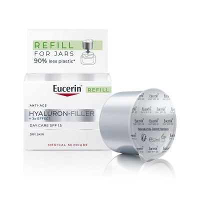 Eucerin Hyaluron-Filler + 3x Effect SPF15 denní krém pro suchou pleť náhradní náplň 50 ml