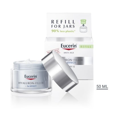 Eucerin Hyaluron-Filler + 3x Effect SPF15 denní krém pro suchou pleť náhradní náplň 50 ml