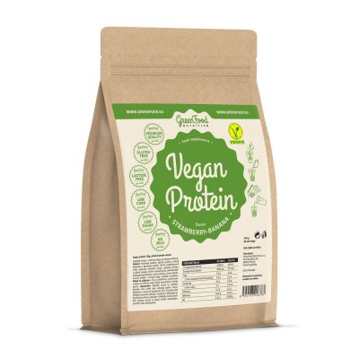 GreenFood Nutrition Vegan Protein jahoda a banán 750 g