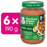 GERBER Organic 100% rostlinný ratatouille s makaróny 6 x 190 g