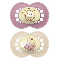 Mam Night 6m+ dudlík 2 ks fialový/béžový