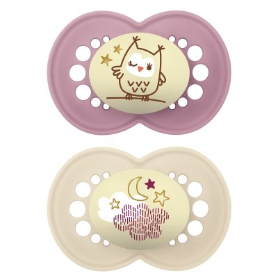 Mam Night 6m+ dudlík 2 ks fialový/béžový